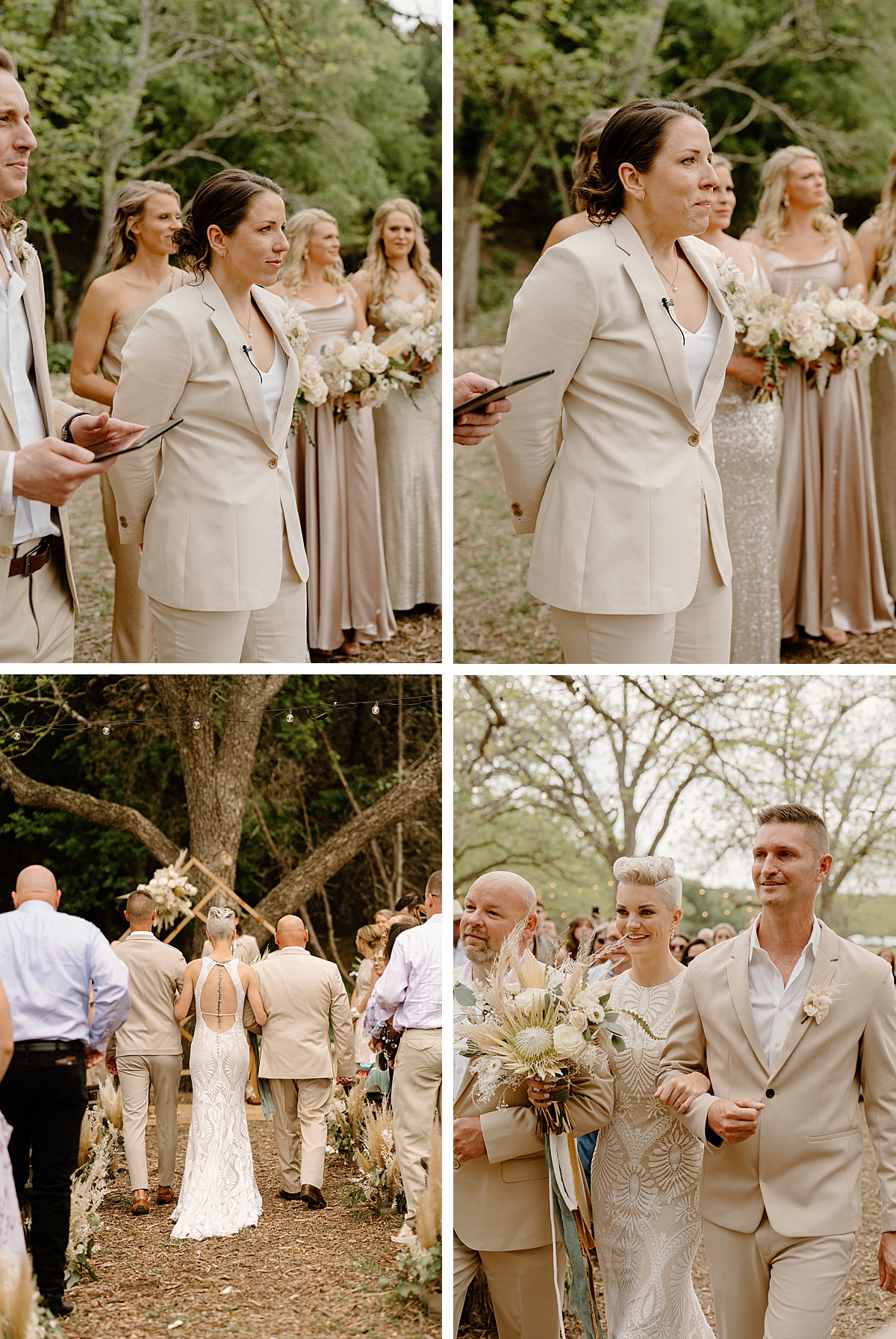 Outdoor Wedding Ceremony at Elm Pass Woods | Reiley and Rose | Central Texas Wedding Floral Designer