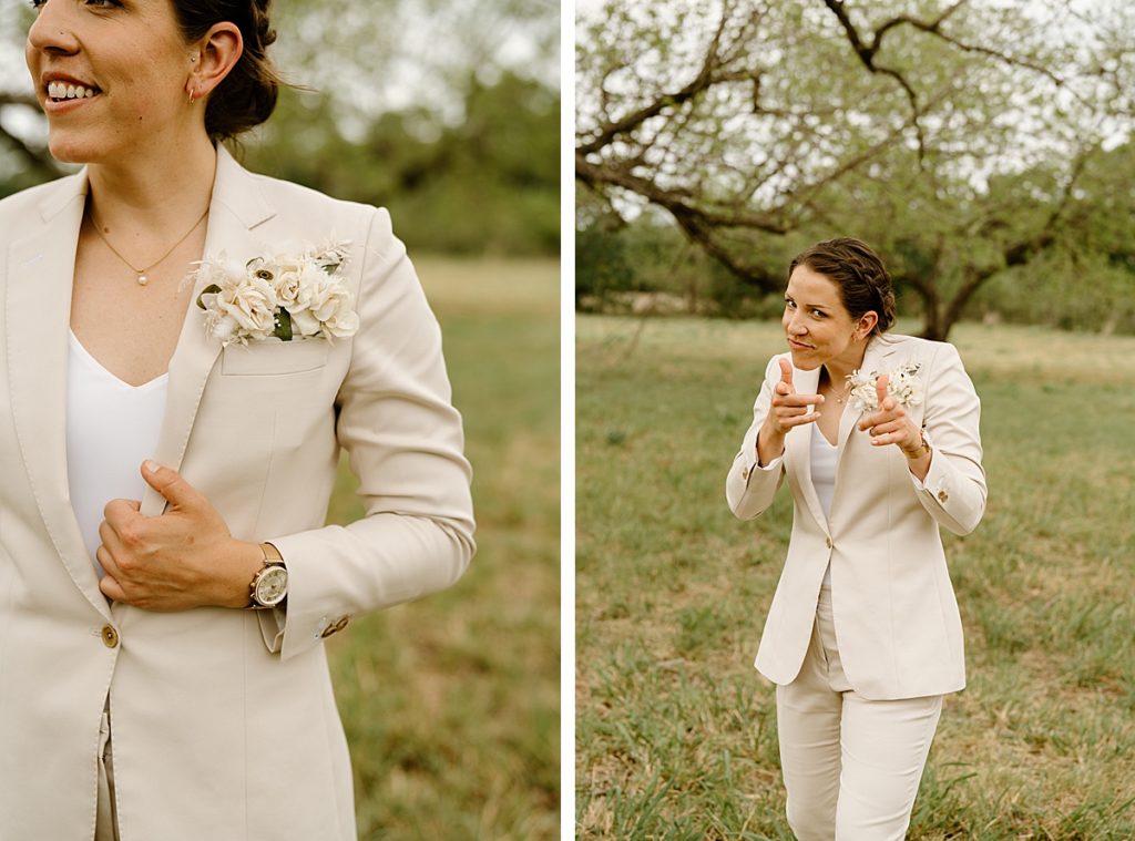 Bride and Bride Portraits on Wedding Day | Reiley and Rose | Central Texas Wedding Floral Designer