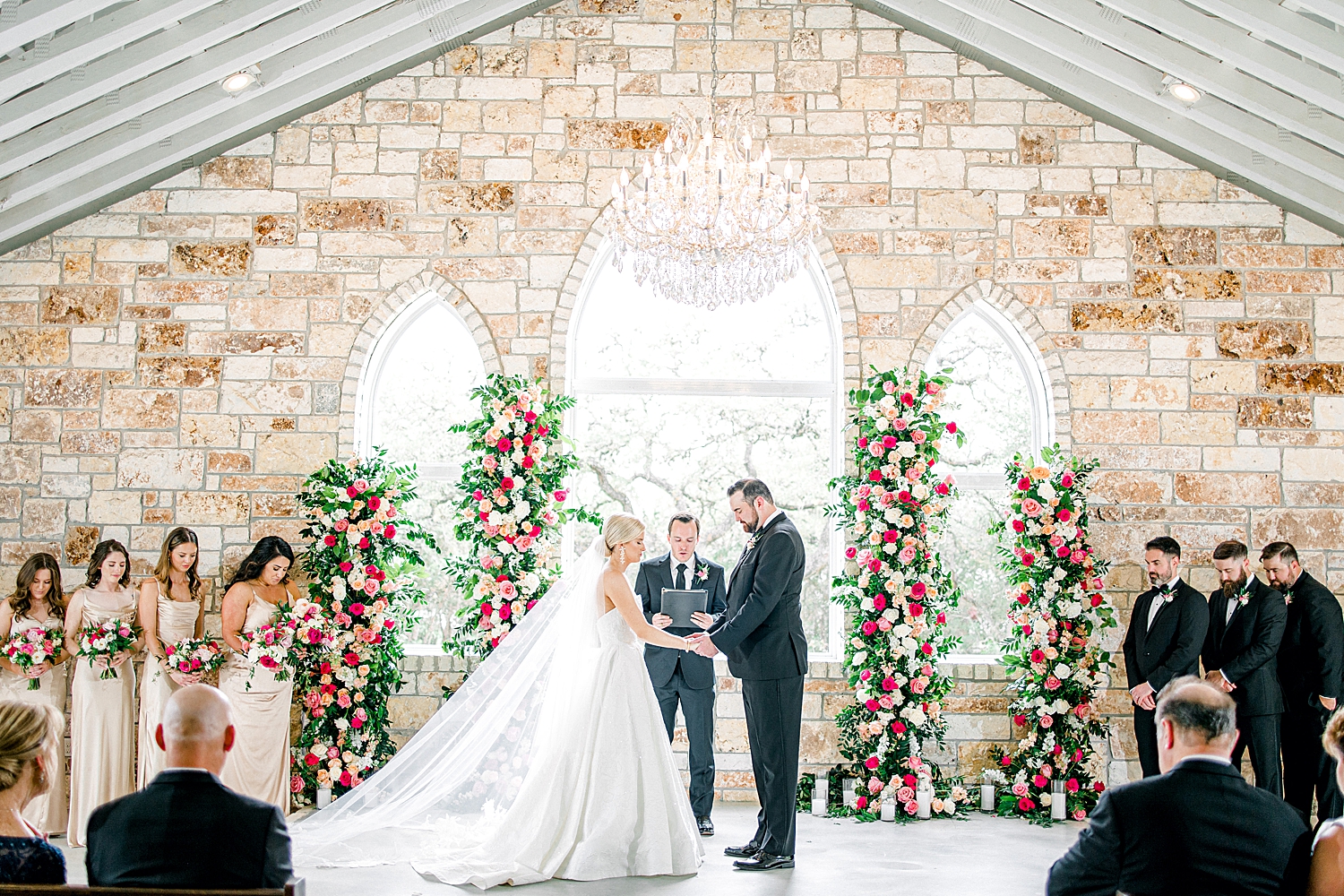 Romantic Spring Wedding Day at The Chandelier of Gruene | Reiley and Rose | Central Texas Floral Designer | wedding florals, pink wedding inspiration, floral installations, wedding floral install | via reileyandrose.com