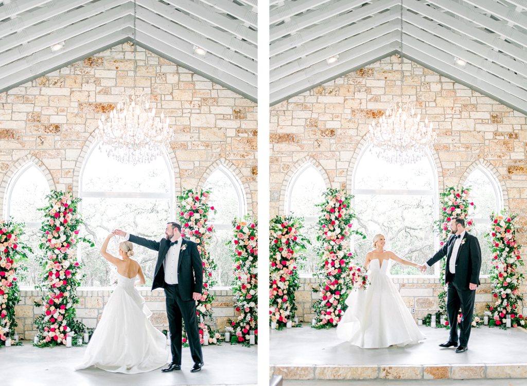 Romantic Spring Wedding Day at The Chandelier of Gruene | Reiley and Rose | Central Texas Floral Designer | wedding florals, pink wedding inspiration, floral installations, wedding floral install | via reileyandrose.com