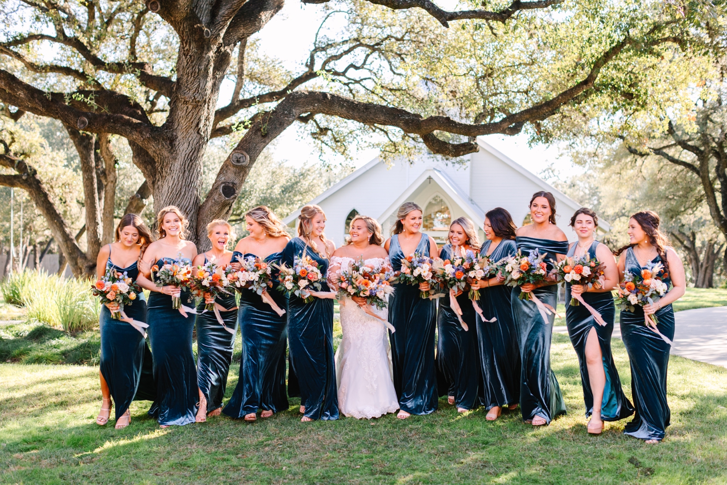 Using Inspiration for Your Wedding Day | Reiley + Rose | Central Texas Floral Designer | Velvet bridesmaids dresses