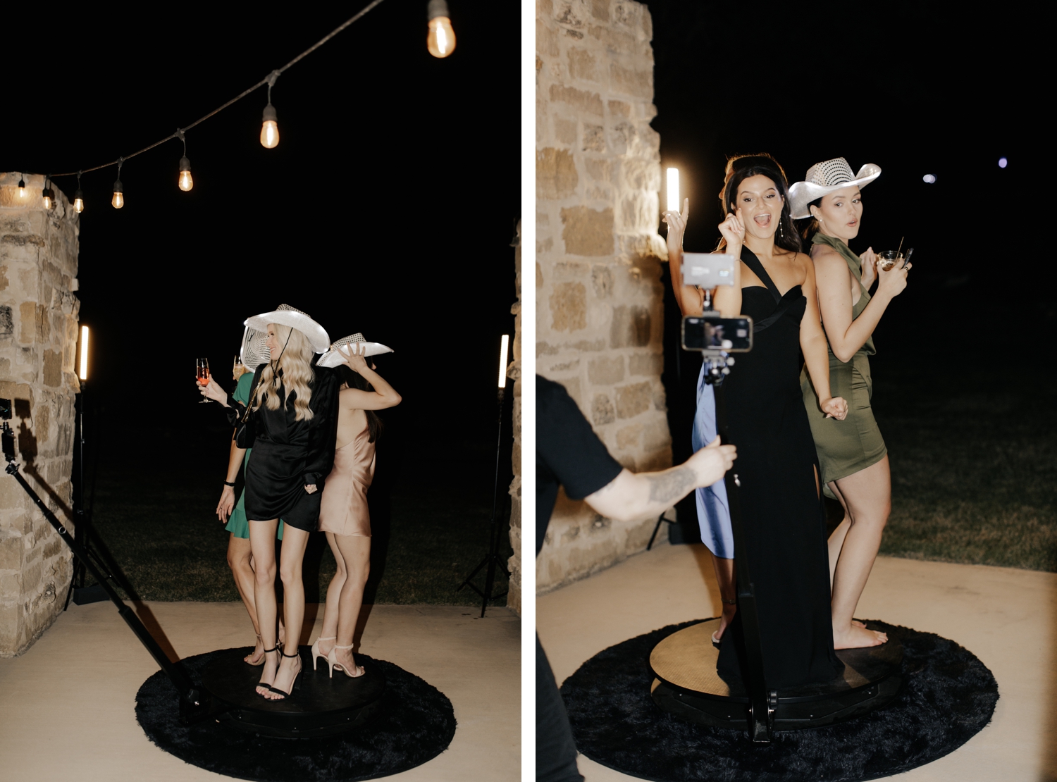 Viva 360 photo booth for Texas Hill Country wedding guests favors. | Texas Hill Country Fall Wedding | Central Texas Wedding Floral Designer