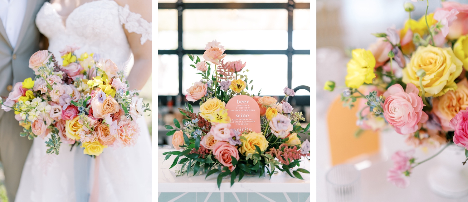 Bright and colorful wedding day at Mae's Ridge in Austin, Texas | Reiley + Rose | Central Texas Floral Designer