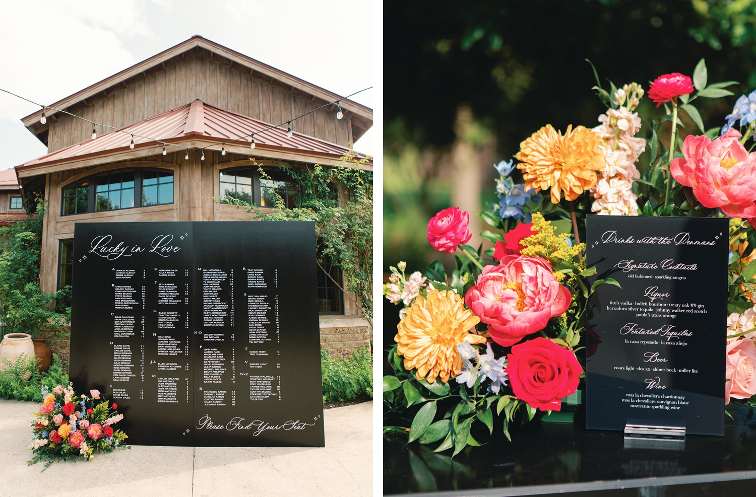 Flower-filled wedding reception space at Camp Lucy in Dripping Springs, Texas | Central Texas Floral Designer | Reiley and Rose