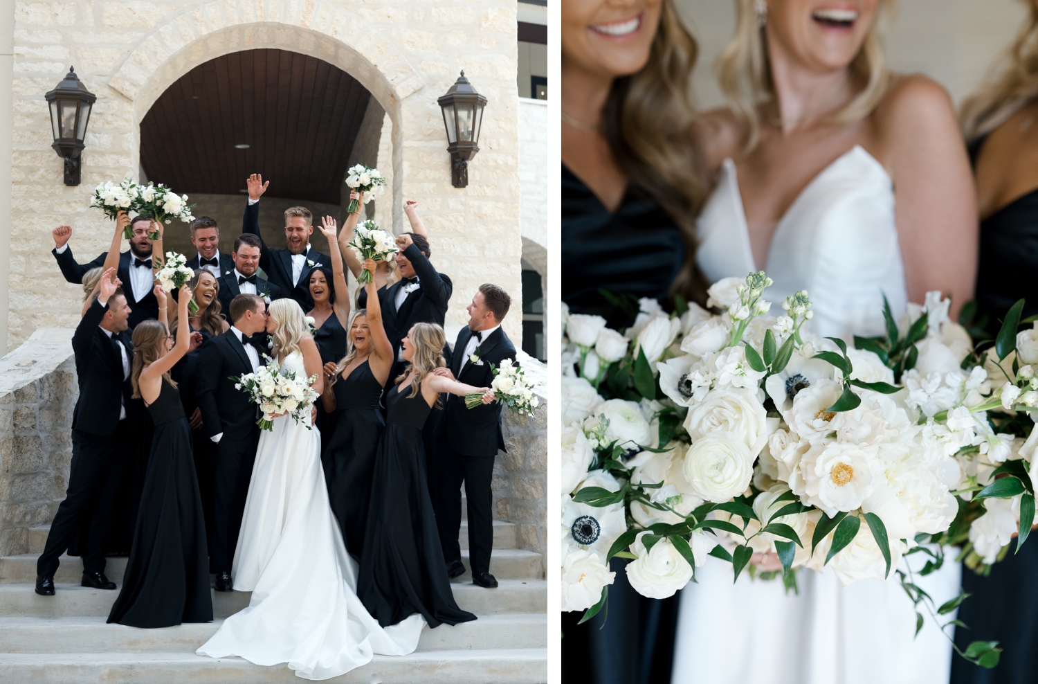 Black and White Wedding Day at The Preserve Canyon Lake | Using florals throughout your wedding no matter the space can completely transform it for your day! | Reiley and Rose
