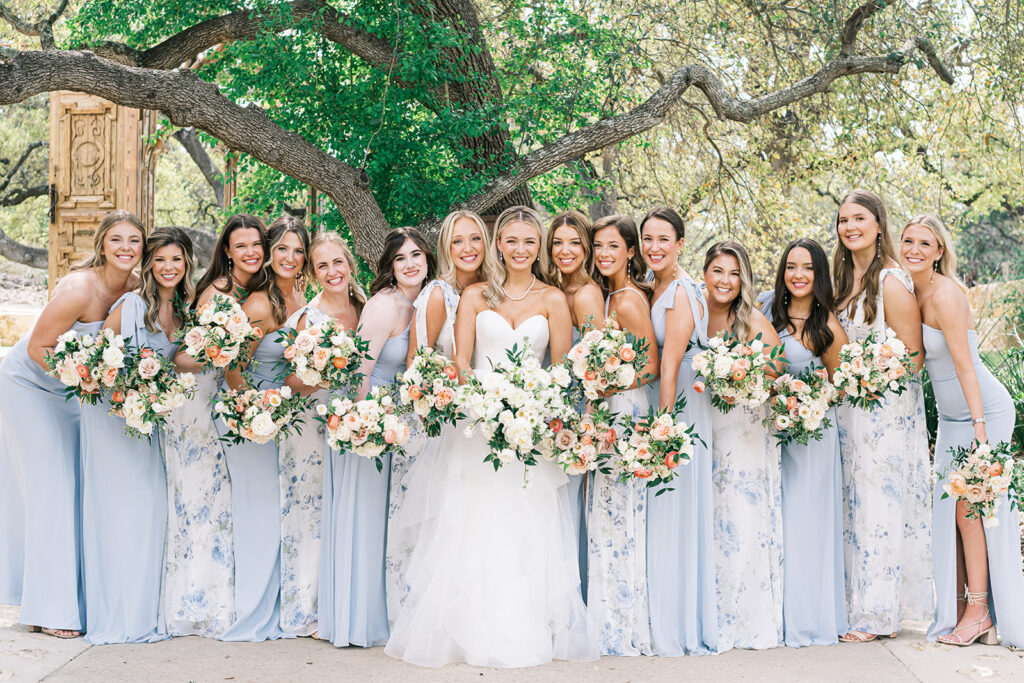 mismatched bridesmaids dresses
blue and white dresses