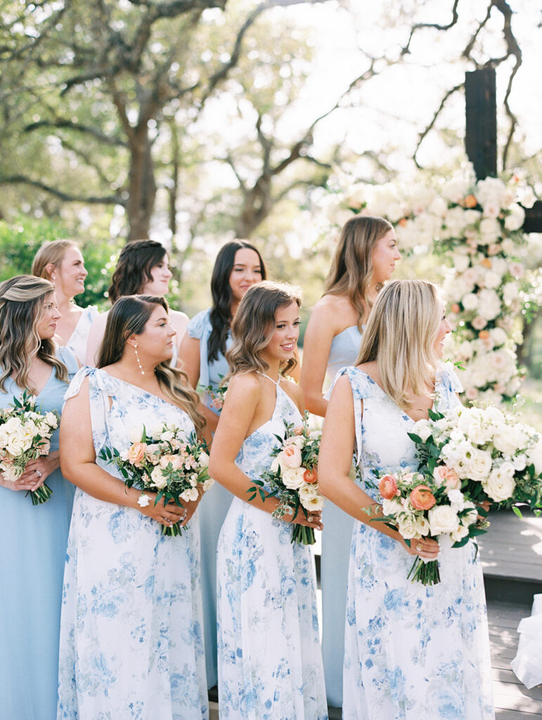 blue and white dresses