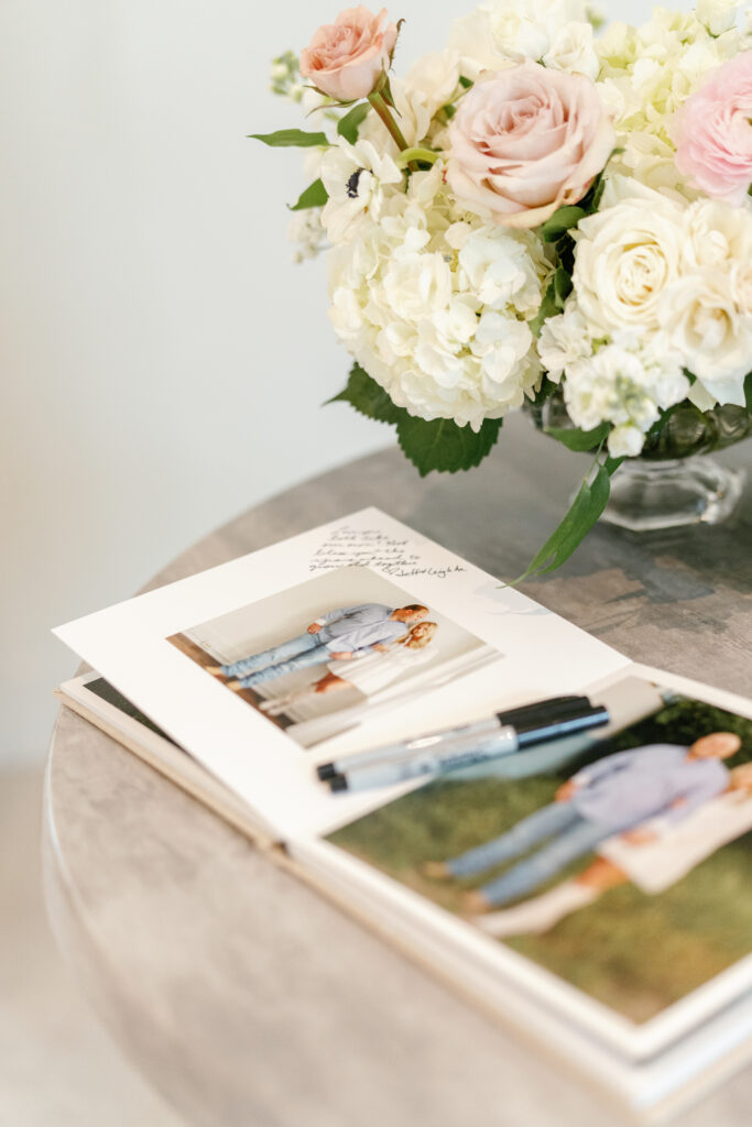 guestbook table with guestbook