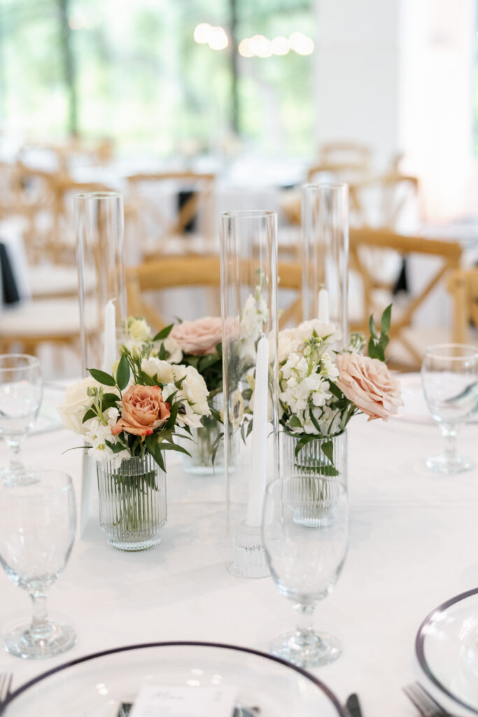 candles and flower centerpieces