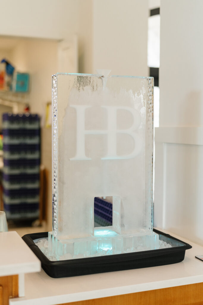 monogrammed ice sculpture