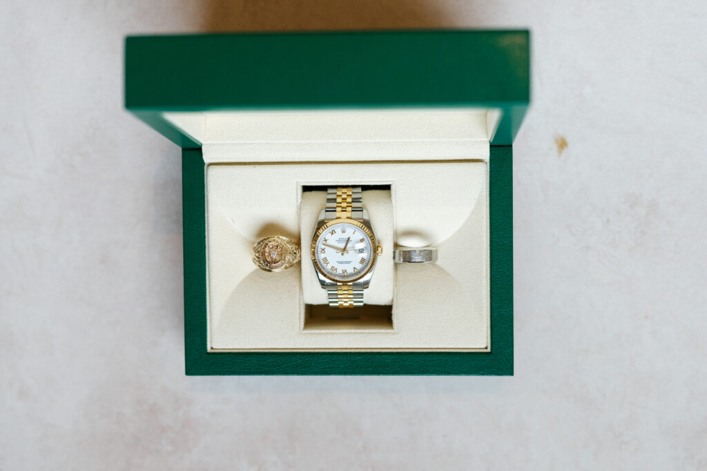 grooms rolex and rings
