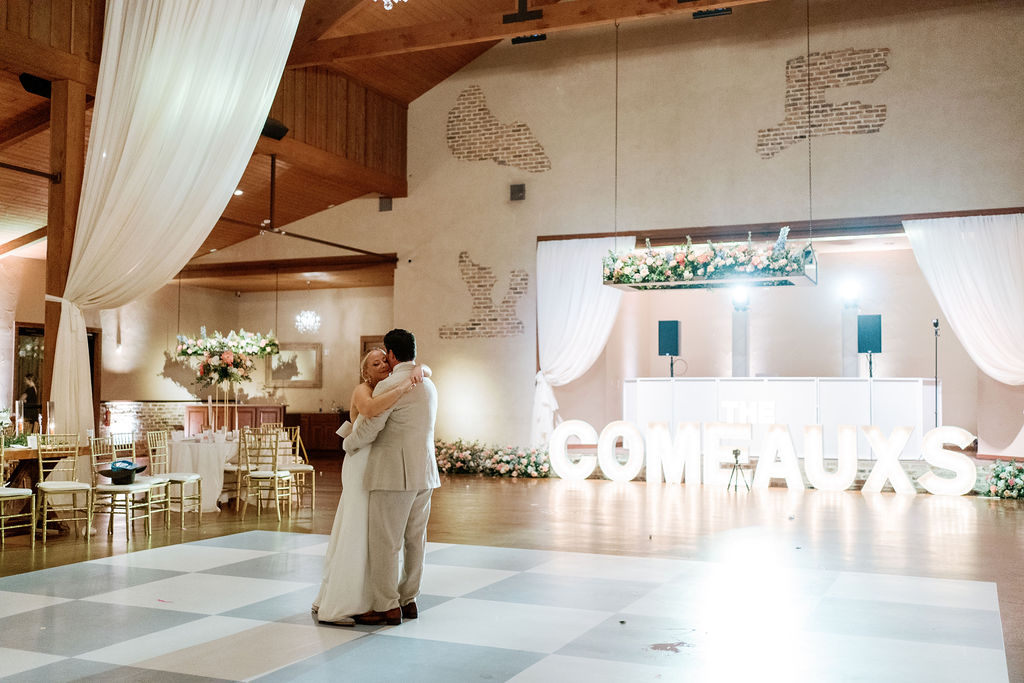 colorful gruene wedding dance floor 