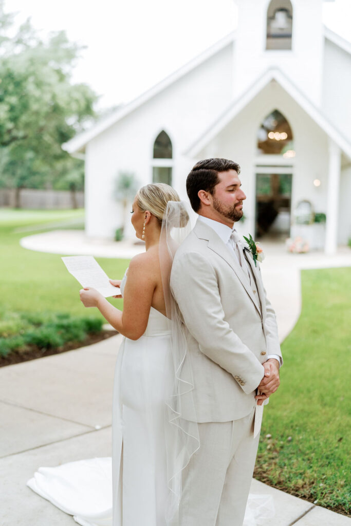 white chpel bride and groom