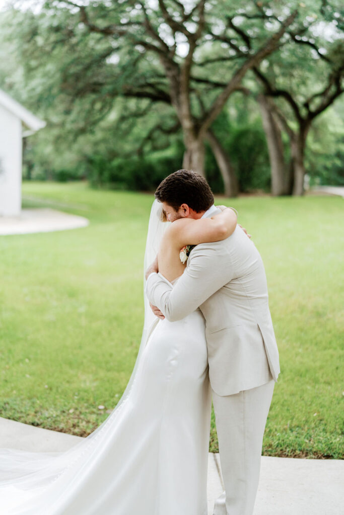 first look bride and groom
