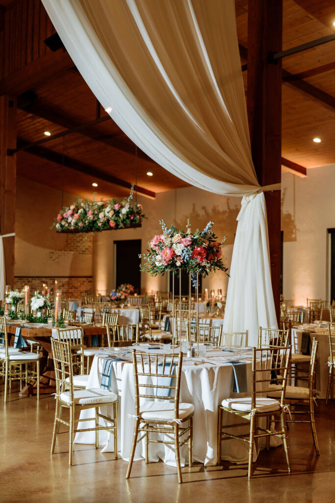 colorful gruene wedding tall flowers
