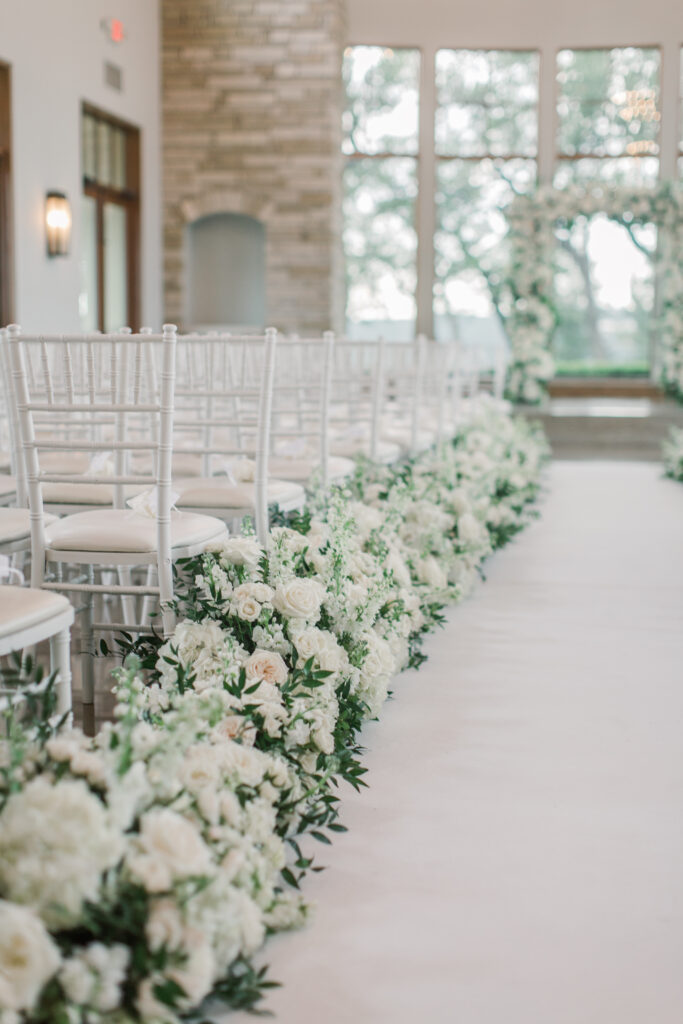 full floral aisle 
floral filled wedding