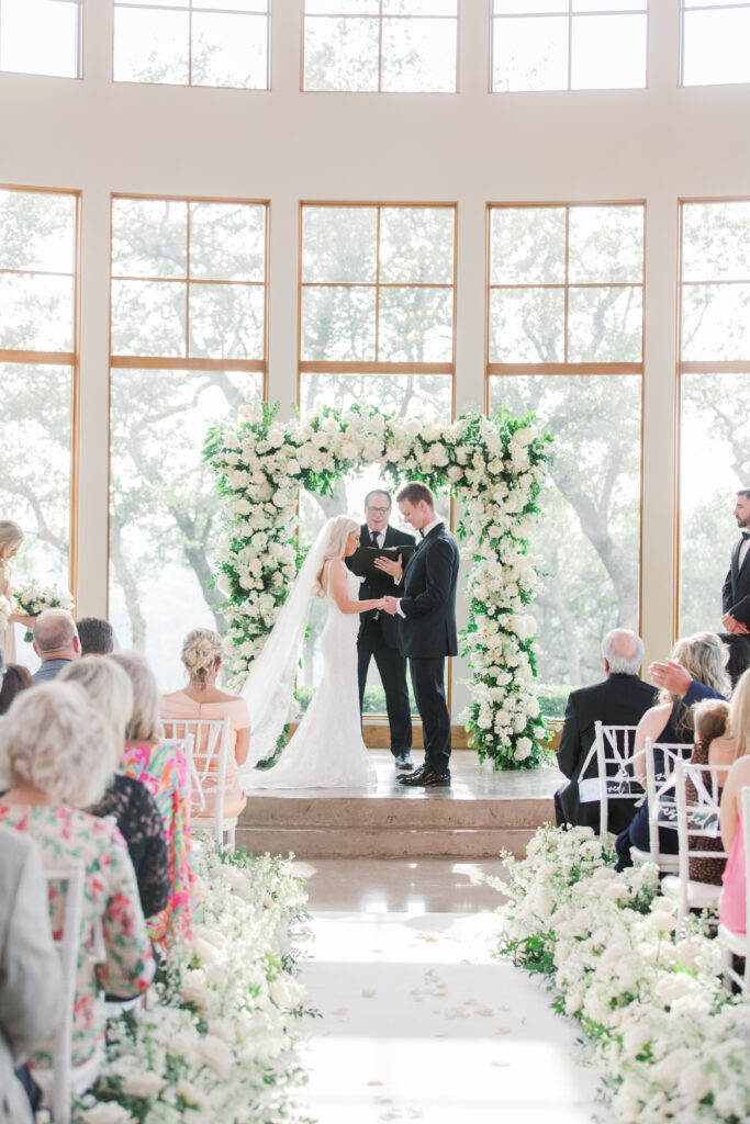 full floral ceremony design
floral filled wedding