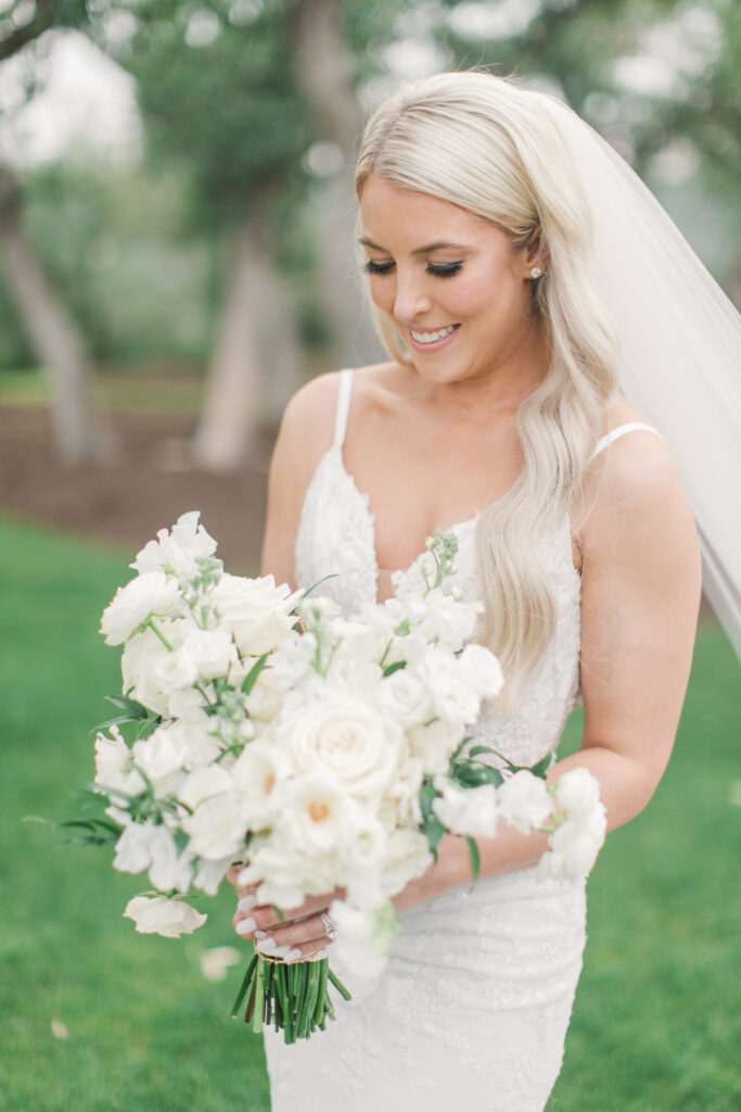 bride with bouquet
floral filled wedding