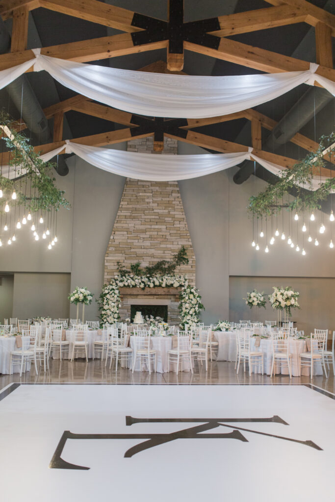 custom dance floor
floral filled wedding