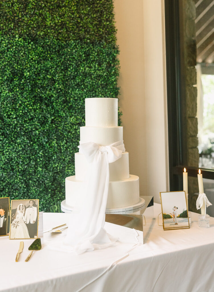 big bow on cake Spring Hill Country Wedding Day
