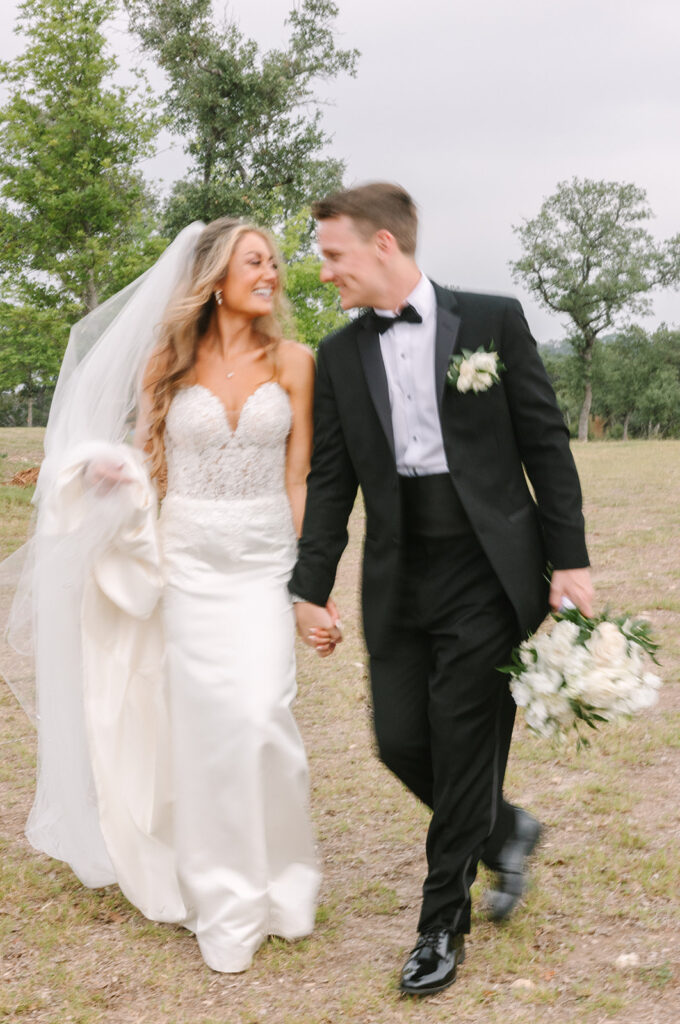 blurry bride and groom Hill Country Wedding Day