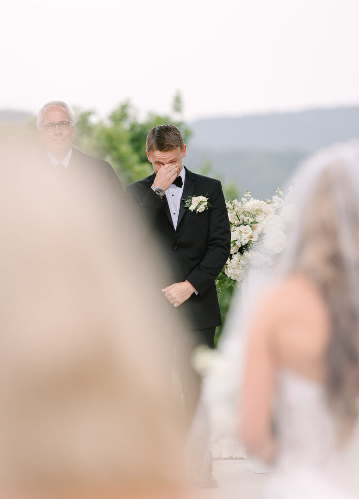 groom seeing bride reaction Spring Hill Country Wedding Day