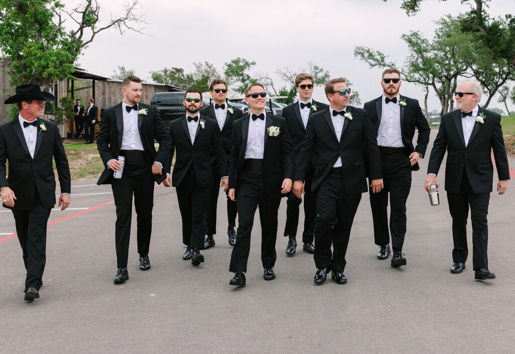 groom and groomsmen Spring Hill Country Wedding Day
