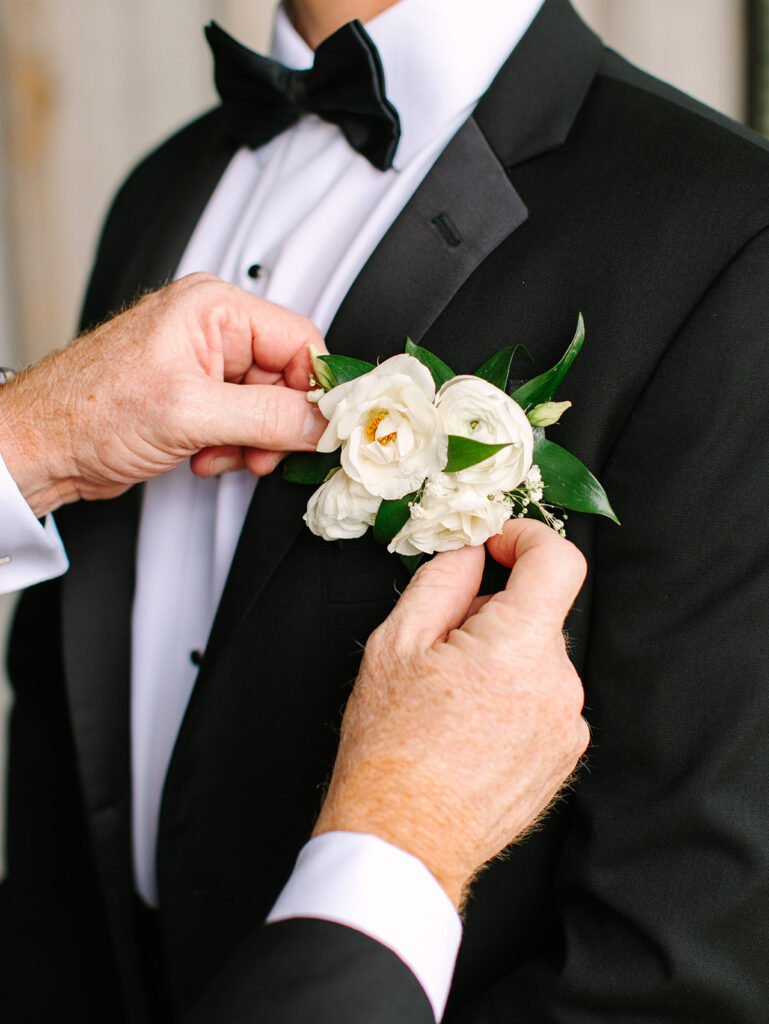 pocket square flowers pocket square boutonierre Spring Hill Country Wedding Day