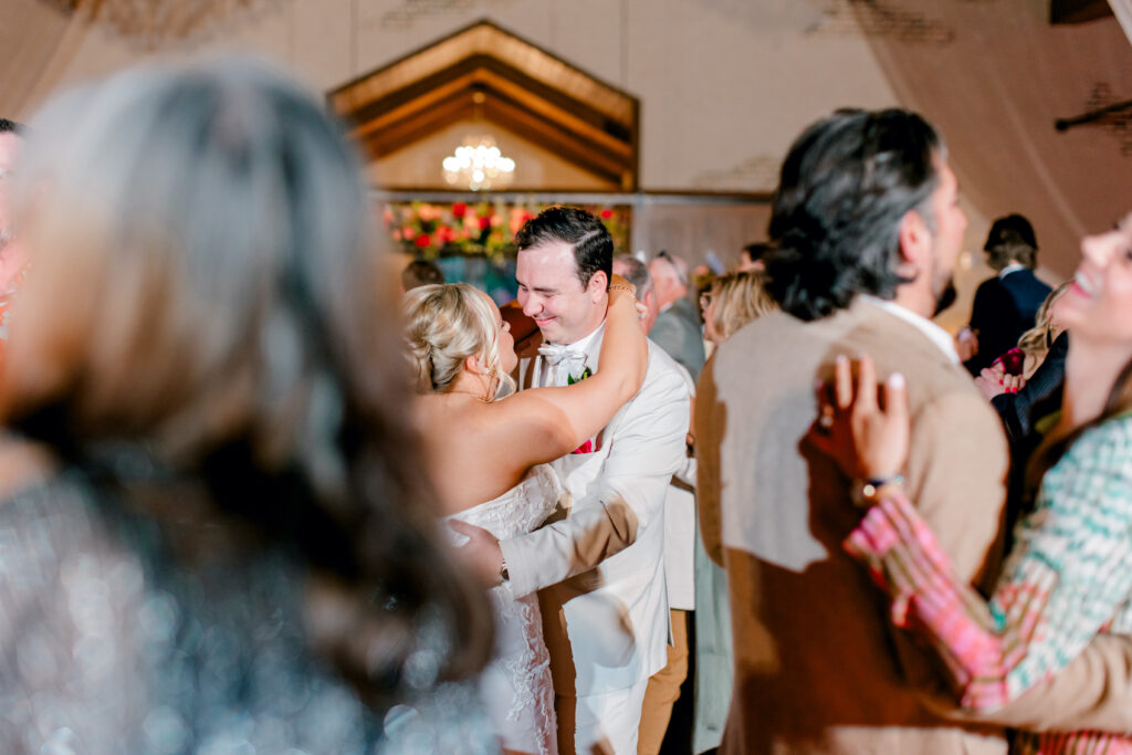 bride and groom dancing