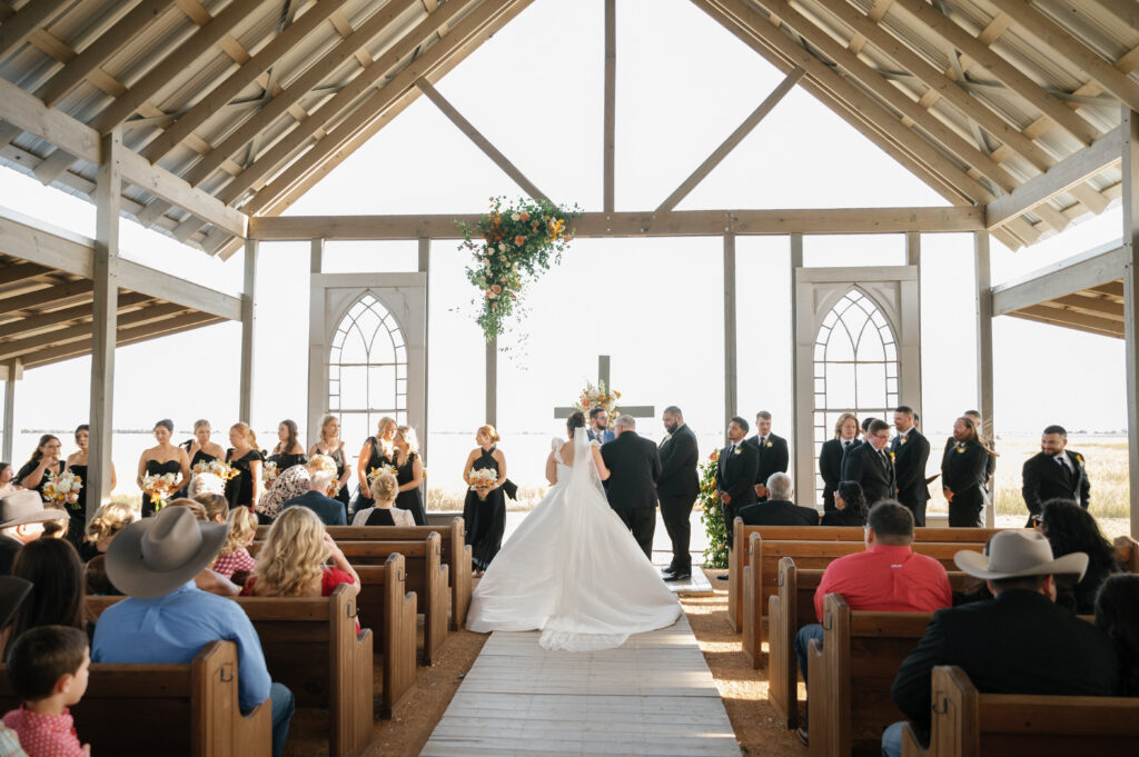 Fall Wedding at The Allen Farmhaus, open air chapel