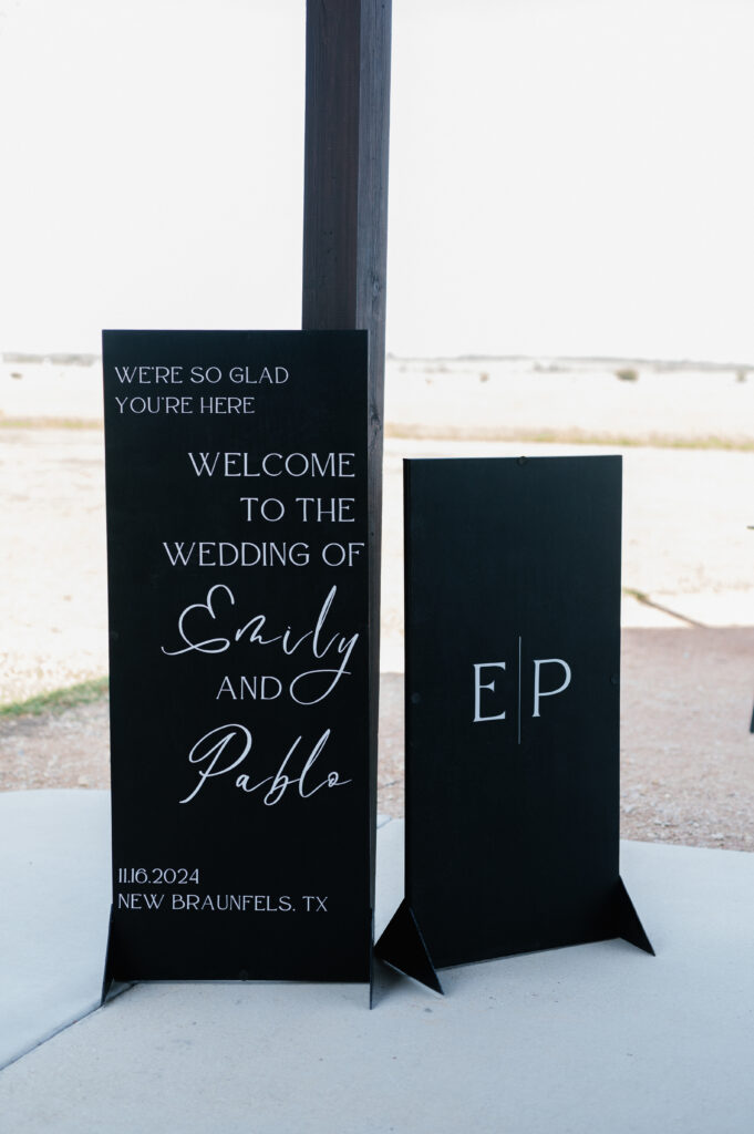 Fall Wedding at The Allen Farmhaus, wedding signage