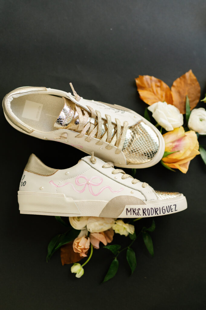 Fall Wedding at The Allen Farmhaus, custom shoes