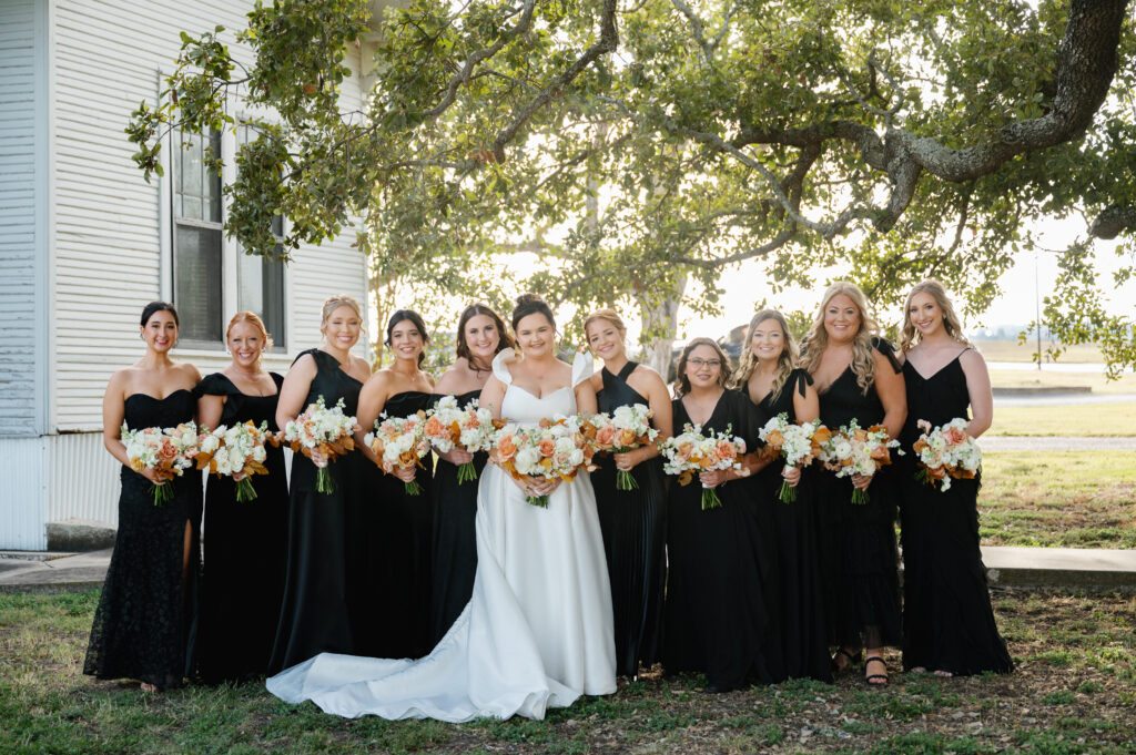 Fall Wedding at The Allen Farmhaus, fall flwoers bridesmaids