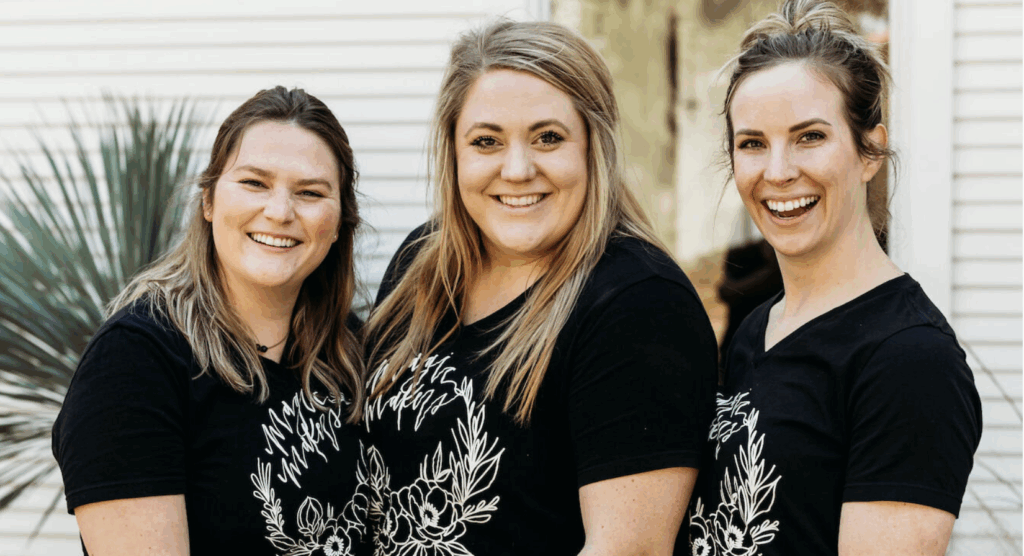 The team behind Reiley & Rose, a Central Texas wedding florist.