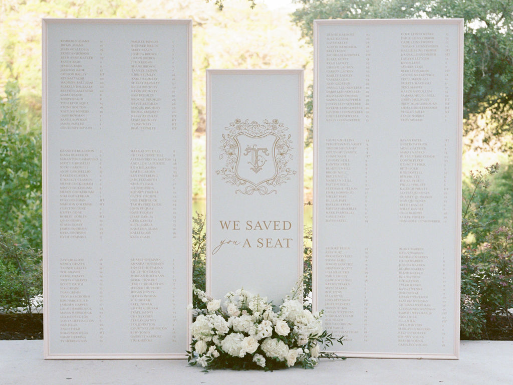 Signage always needs wedding day flowers