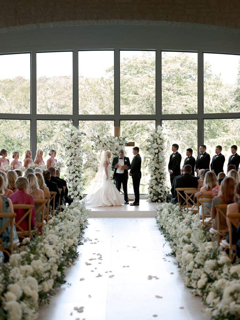A bride and groom enjoying their ceremony at the Preserve at Canyon Lake