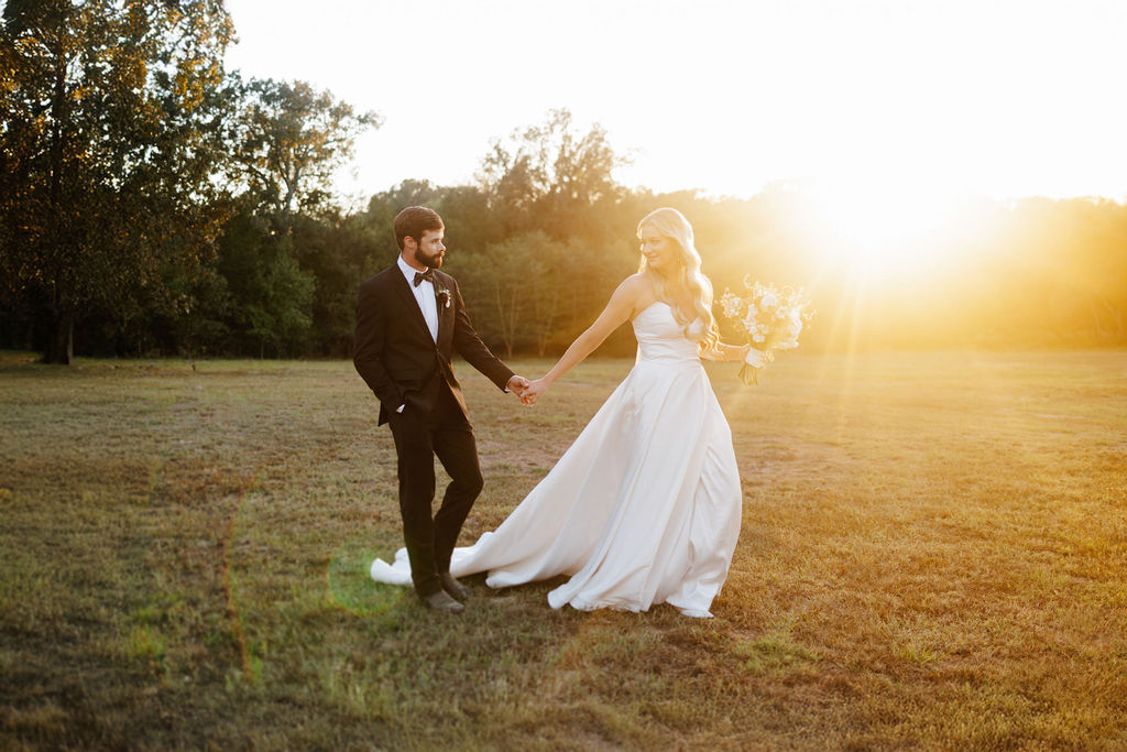Wedding couple on family land