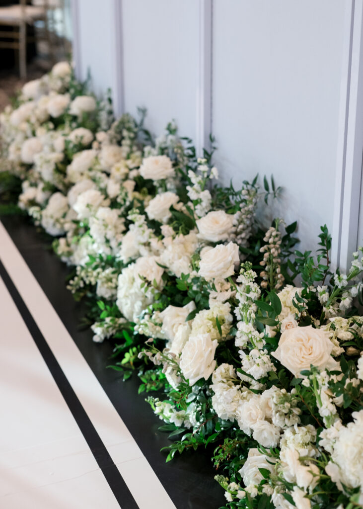 White wedding floral piece