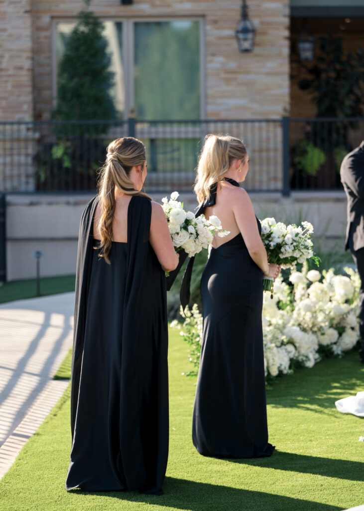 Selectively choosing small bridal parties allows for more room in other areas of your wedding floral budget