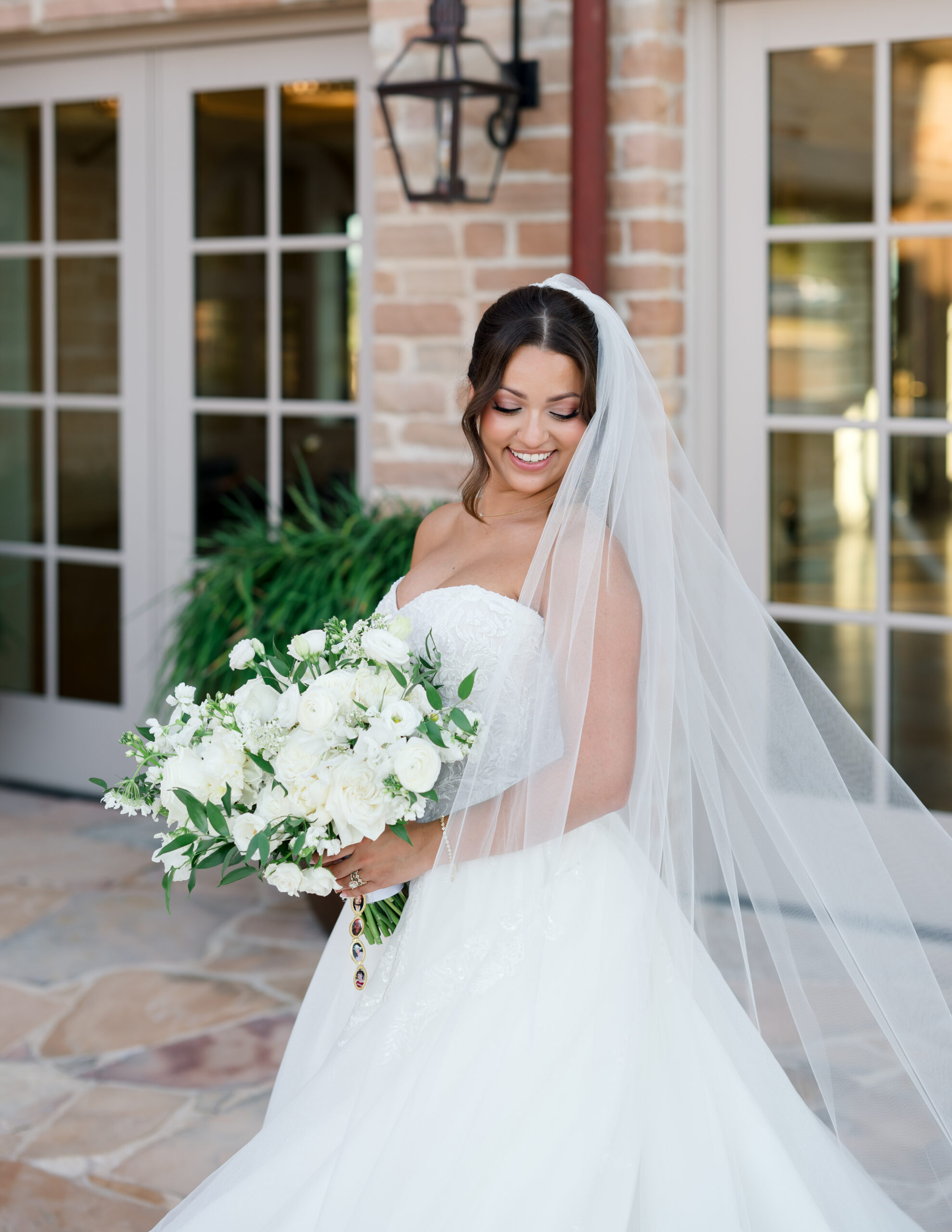 Beautiful white bridal bouquet designed with room from wedding floral budget