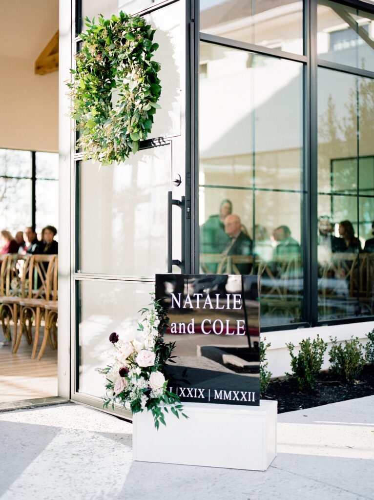 Wedding welcome sign floral
