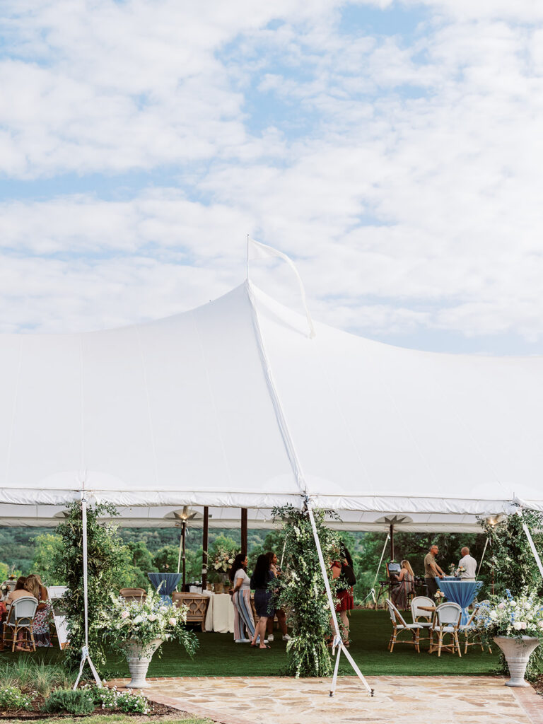 Sailcloth tent florals